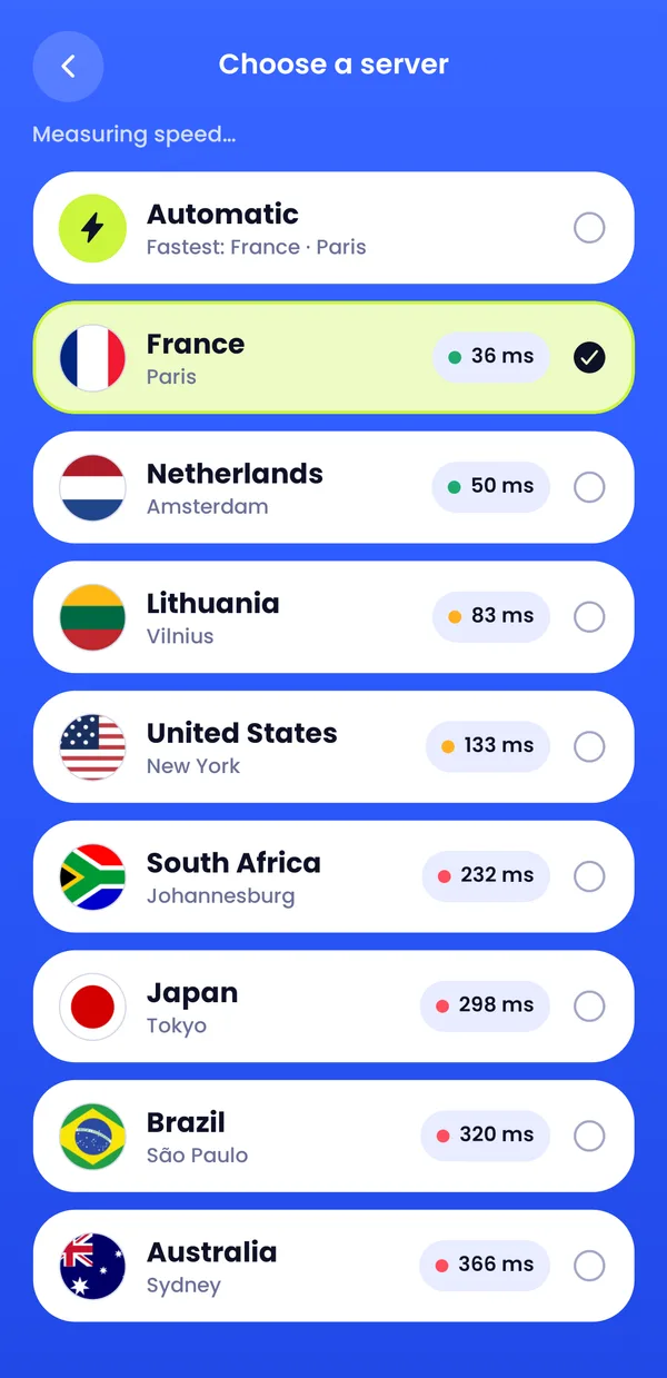 8 servers, 6 continents